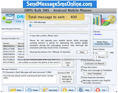 Mac Bulk SMS Software for Android software