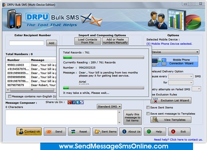 GSM Mobile Text SMS Software screenshot