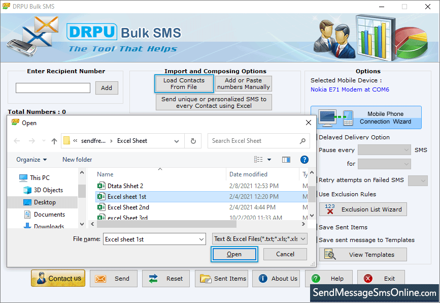 Bulk SMS Software - GSM Mobile Phones 