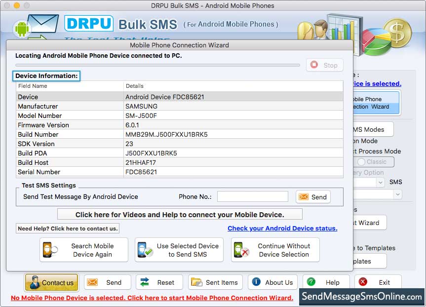 Mac Bulk SMS Software for Android Phones