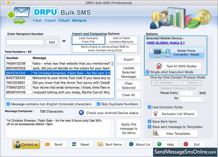 Mac Bulk SMS Software – Professional